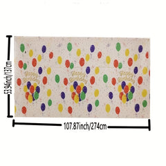 Happy Birthday Balloons Tablecloth for Parties and Events
