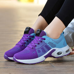 Contrast Knit Sneakers Air Cushion Non slip Running Shoes