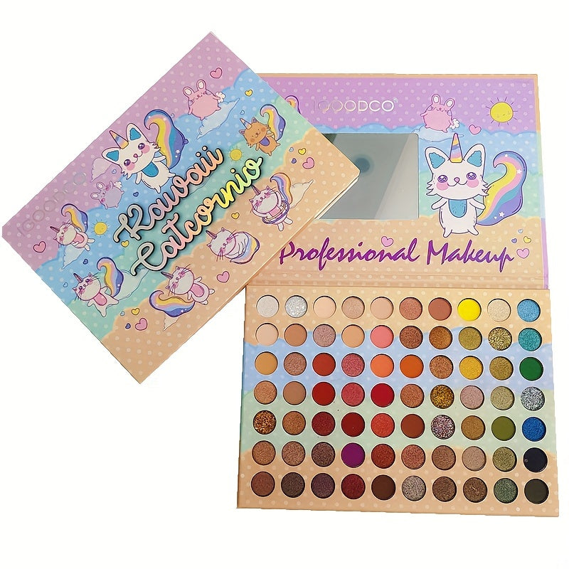 Anime Rainbow Cat Eyeshadow Palette - 70 Colors