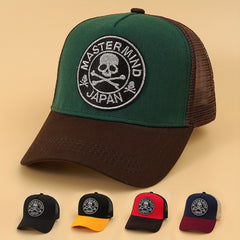 Skull Embroidery Patch Trucker Hat Vintage Hip Hop Mesh Baseball Cap