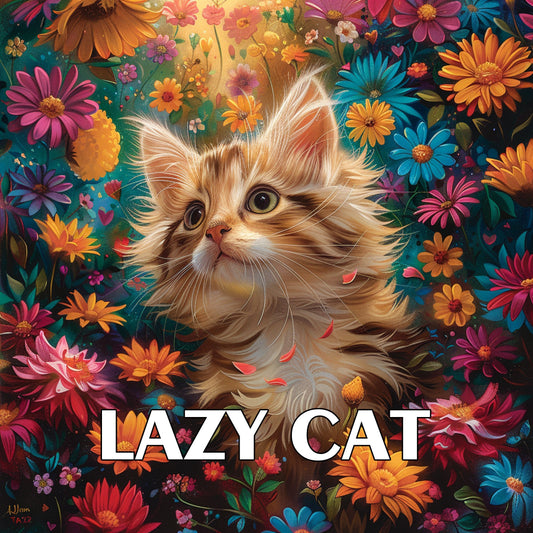 Lazy Cat Coloring Book for Adults 20 Pages Watercolor Paper