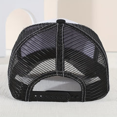 Men's Tiger Embroidered Baseball Cap Summer Mesh Animal Peaked Cap