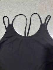 Solid Cutout Straps Tank Top Summer Sleeveless Top