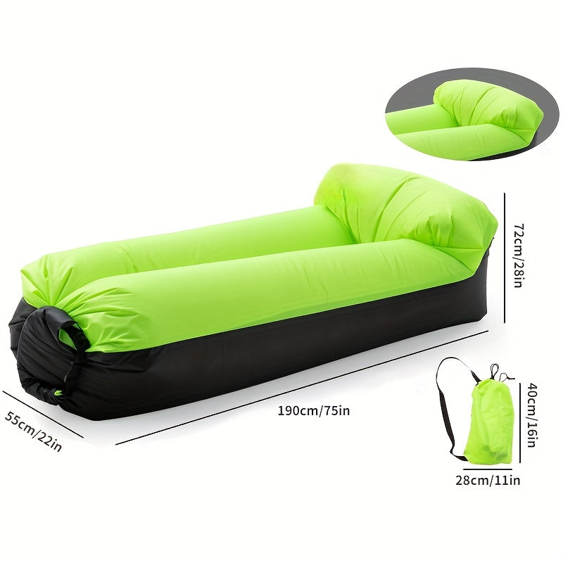 Lazy Inflatable Portable Lounger Air Cushion with Pillow for Camping
