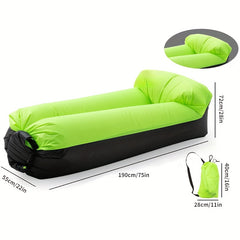 Lazy Inflatable Portable Lounger Air Cushion with Pillow for Camping