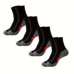Men's Mid Crew Sport Socks 4 Pairs Basketball Cotton Blend