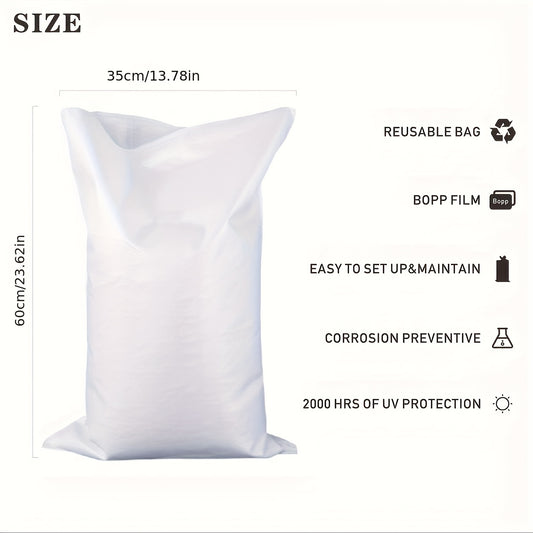 10pcs Empty Woven Polypropylene Sandbags UV Protection