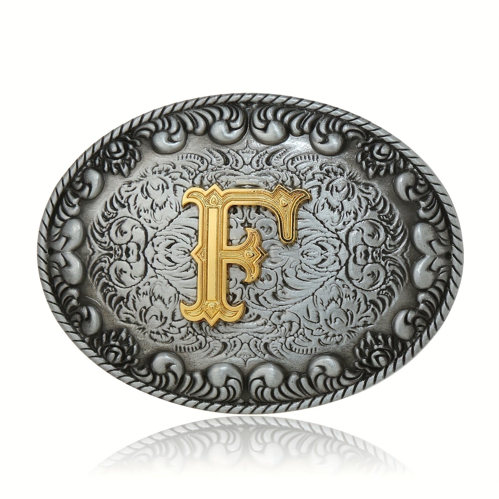 26 Initial Letters Family Name Denim Stunt Belt Buckle