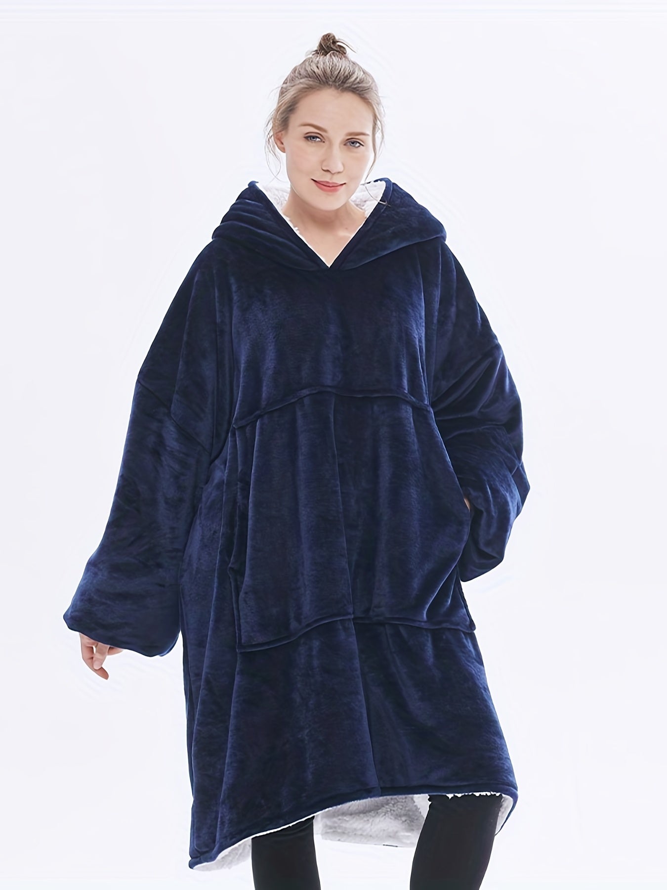 Loungewear Robe Women's Solid Long Sleeve Flannel Blanket