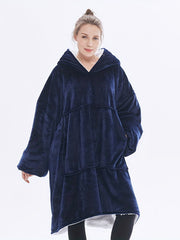 Loungewear Robe Women's Solid Long Sleeve Flannel Blanket