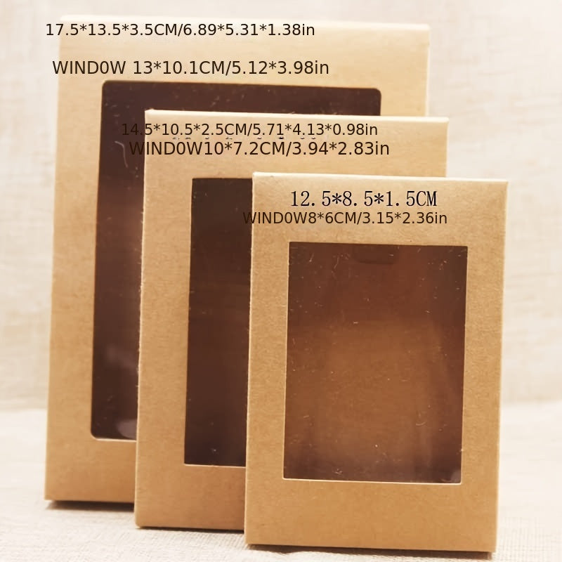 10pcs DIY Paper Box With Window Cake Packaging for Wedding Party