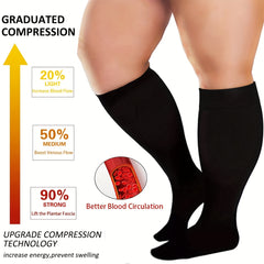5 Pairs Plus Size Knee High Copper Compression Socks for Women & Men
