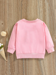Toddler Girls Letter Print Sweatshirt, Long Sleeve