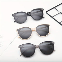 Round Polarized Sunglasses Rivet Decor UV400