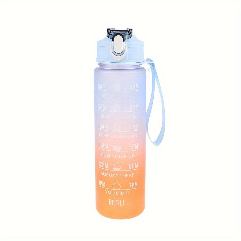 900ml Gradient Water Bottle Leakproof Flip Top Cup Fitness Travel