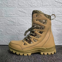 Fur Lined High Top Combat Boots Waterproof Hiking Boot