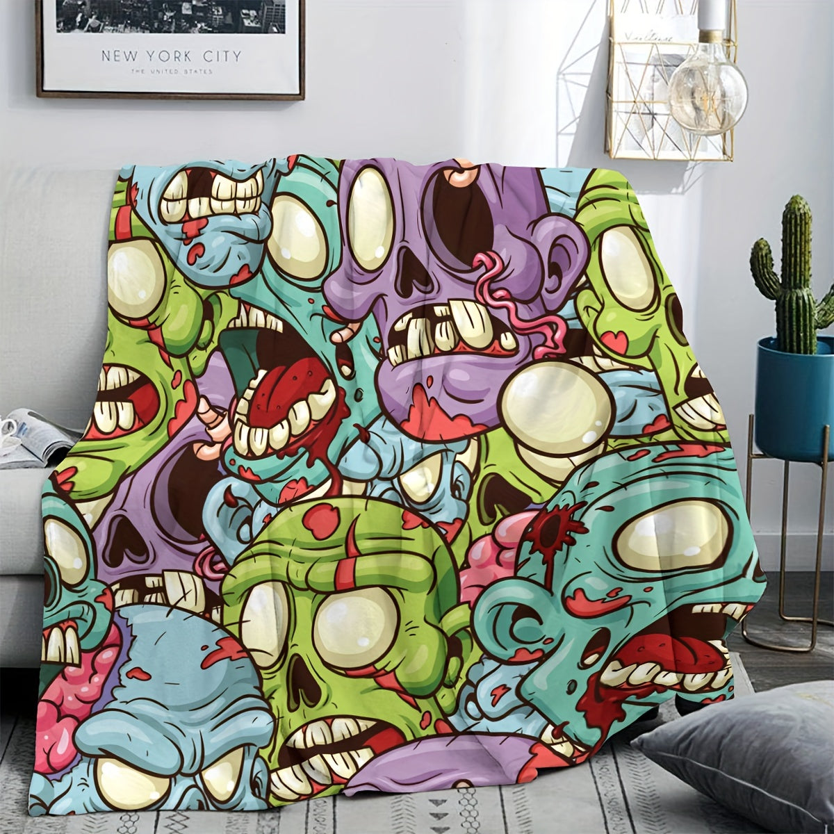 Little Ghost Print Blanket for Winter Indoor Outdoor Use
