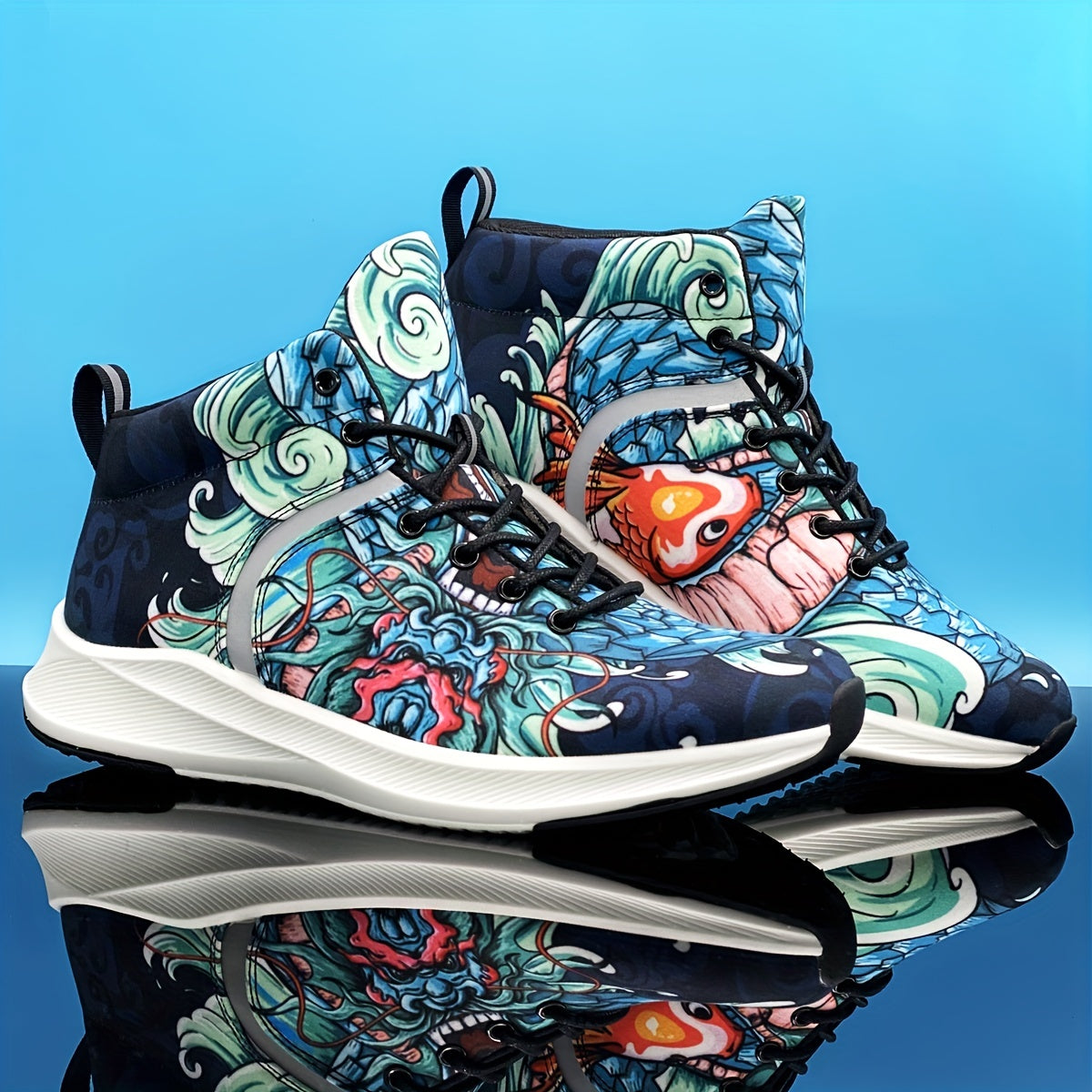 Chinese Dragon Lucky Charm Men's High Top Basketball Shoes