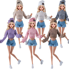 Doll Outfit Jacket Shorts Hat Shoes 29 Pcs Set for Girls' Toys Doll