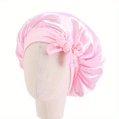 Satin Silk Bow Hair Bonnet for Toddler Boys Girls