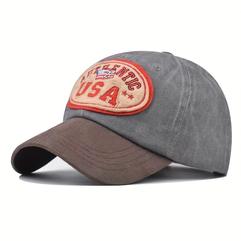 Vintage Letter Embroidered Baseball Cap Outdoor Sun Cap