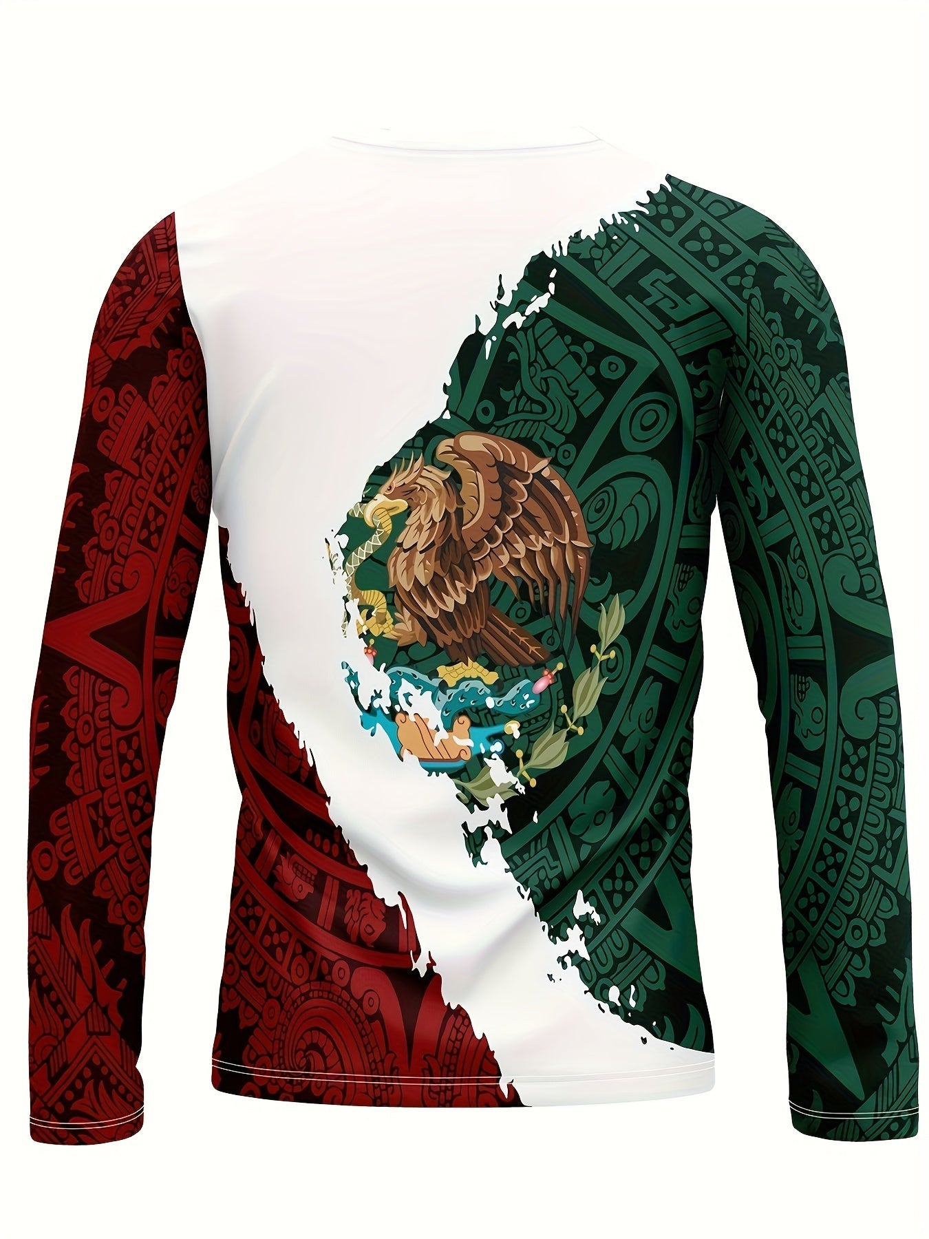 MEXICO Eagle Patttern Men's Long Sleeve Novelty T shirt