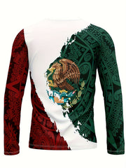 MEXICO Eagle Patttern Men's Long Sleeve Novelty T shirt
