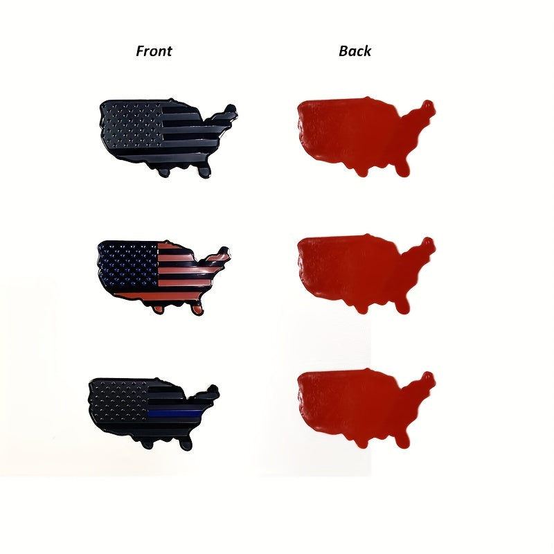 Flag Map Pattern Metal Sticker for Car Truck Laptop