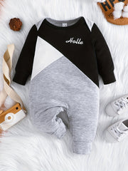 Newborn Contrast Romper Baby Long Sleeve Creeper