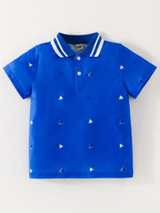 Stylish Triangle Pattern Boys Shirt for Summer Adventures