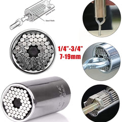 Universal Socket Sleeve Wrench Repair Tools 7 19mm Hex Shank Adapter Ratch