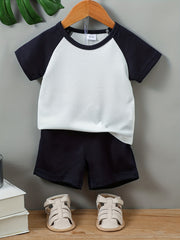 Boys Casual Outfit Set - T Shirt & Shorts - Kids Summer Clothes
