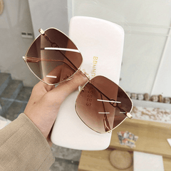 Square Frame Sunglasses Big Face Slimming Shades Men's And Women's