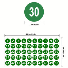 Consecutive Number Stickers 1" Vinyl Decal Self Adhesive