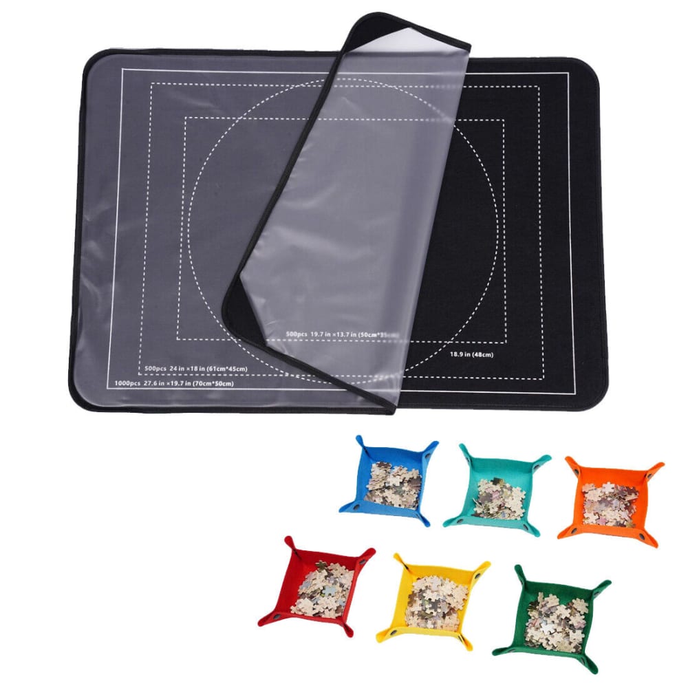 Jigsaw Puzzle Board 32x22 with 6 Sorting Trays & Cover