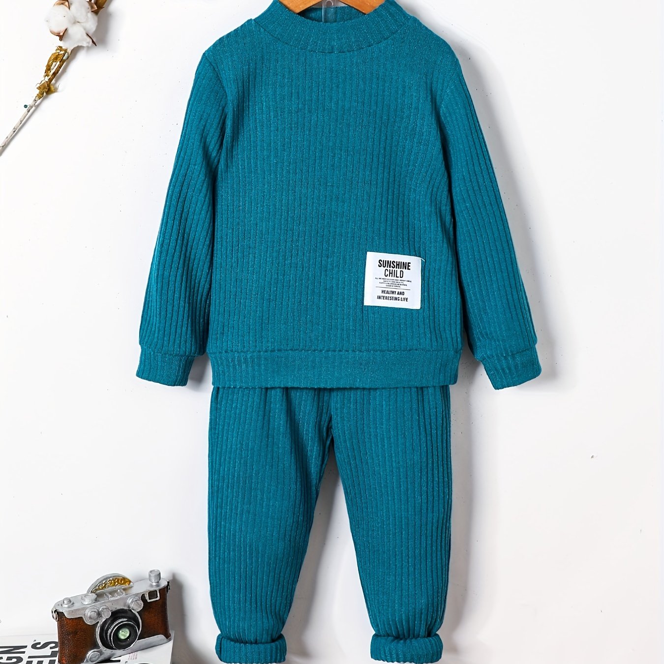 Letter Graphic Print Boys Sweatshirt & Sweatpants Set