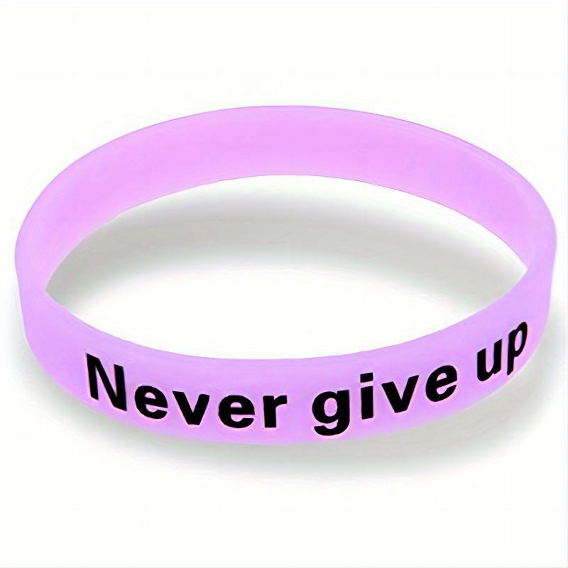 Luminous Silicone Bracelet Waterproof Sport Wrist Band Never Give Up