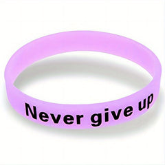 Luminous Silicone Bracelet Waterproof Sport Wrist Band Never Give Up