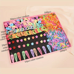 1140pcs Flower Hair Accessories Set for Women & Girls