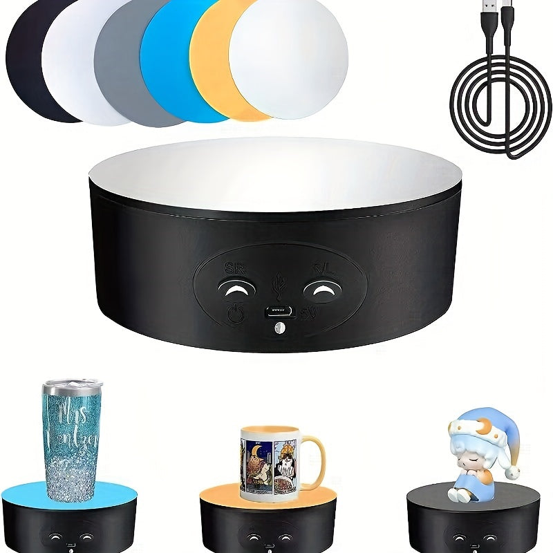 360 Auto Mute Spin Turntable for Displaying Tumblers Photography Videos