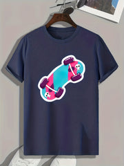 Skateboard Print Men's Graphic T shirt Casual Comfy Tees For Summer