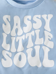 Casual Sweatshirt 'Smart Little Soul' Letter Print Round Neck Pullover