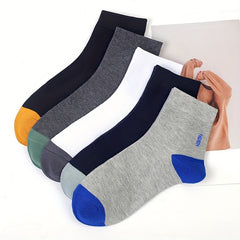 Men's Block Crew Socks Breathable Comfy Casual Unisex Socks