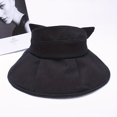Bow Foldable Visor Sun Hat Solid Sunscreen Beach Hats Summer Vacation