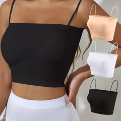 3pcs Solid Cami Tops Spaghetti Strap Women's Lingerie
