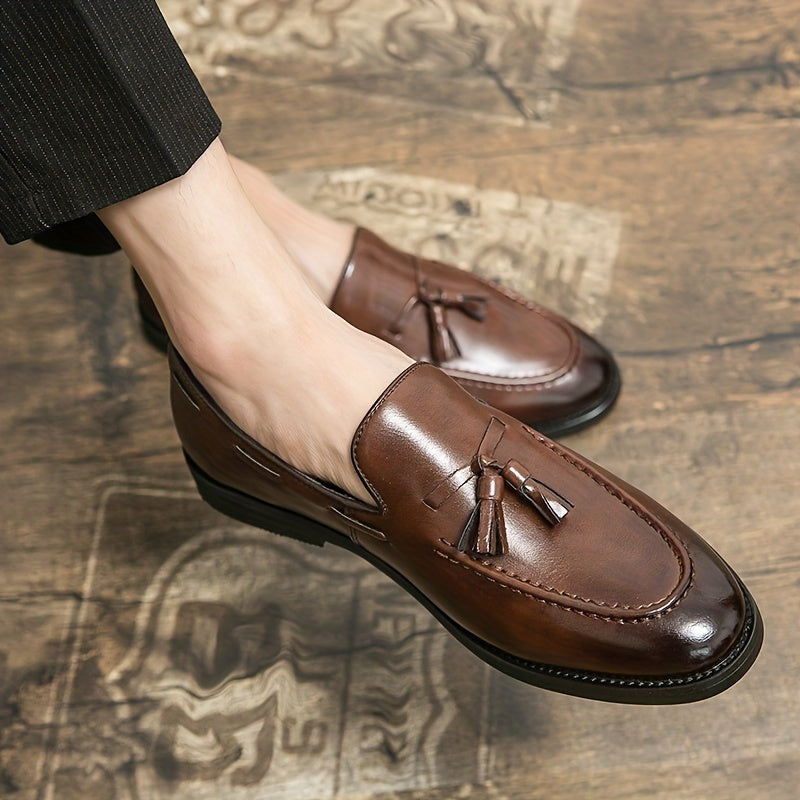Men's Tassel Loafer Shoes Lightweight Non slip Dress Shoes