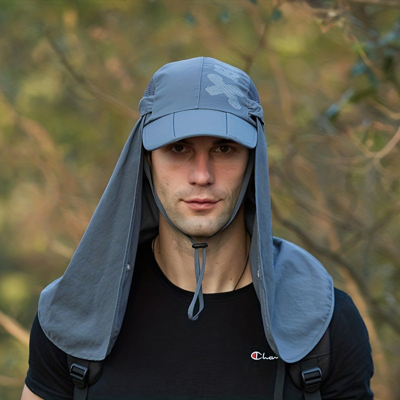 Sunscreen Bucket Hat With Large Shawl - Outdoor Men's Quick-drying Cap