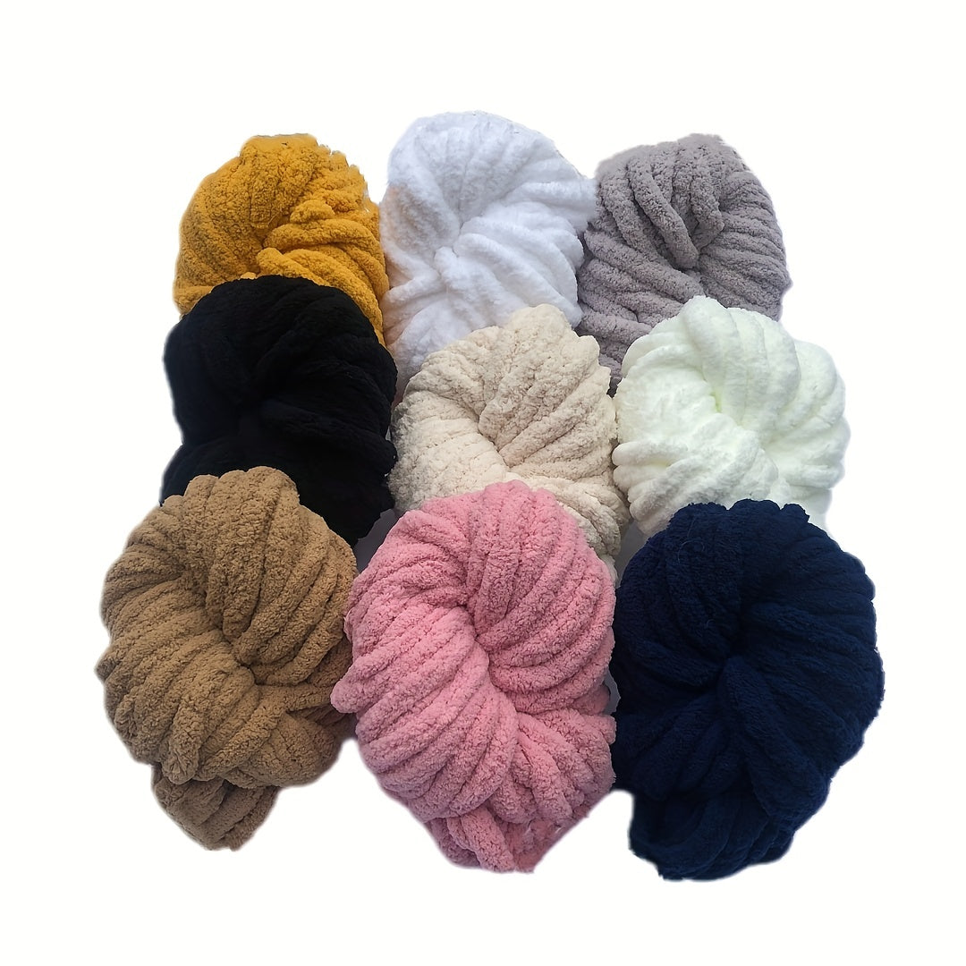 Hand Woven Thick Chenille Yarn Blanket Soft Washable DIY Arm Knit Blanket