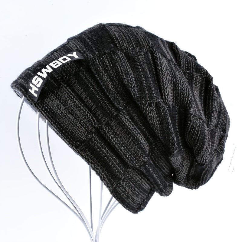 Men's Warm Knit Beanie Hat Thick Winter Cap