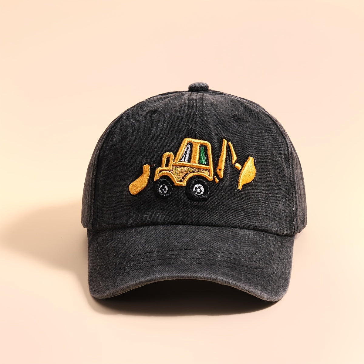 Kids Embroidered Excavator Sun Protection Baseball Cap